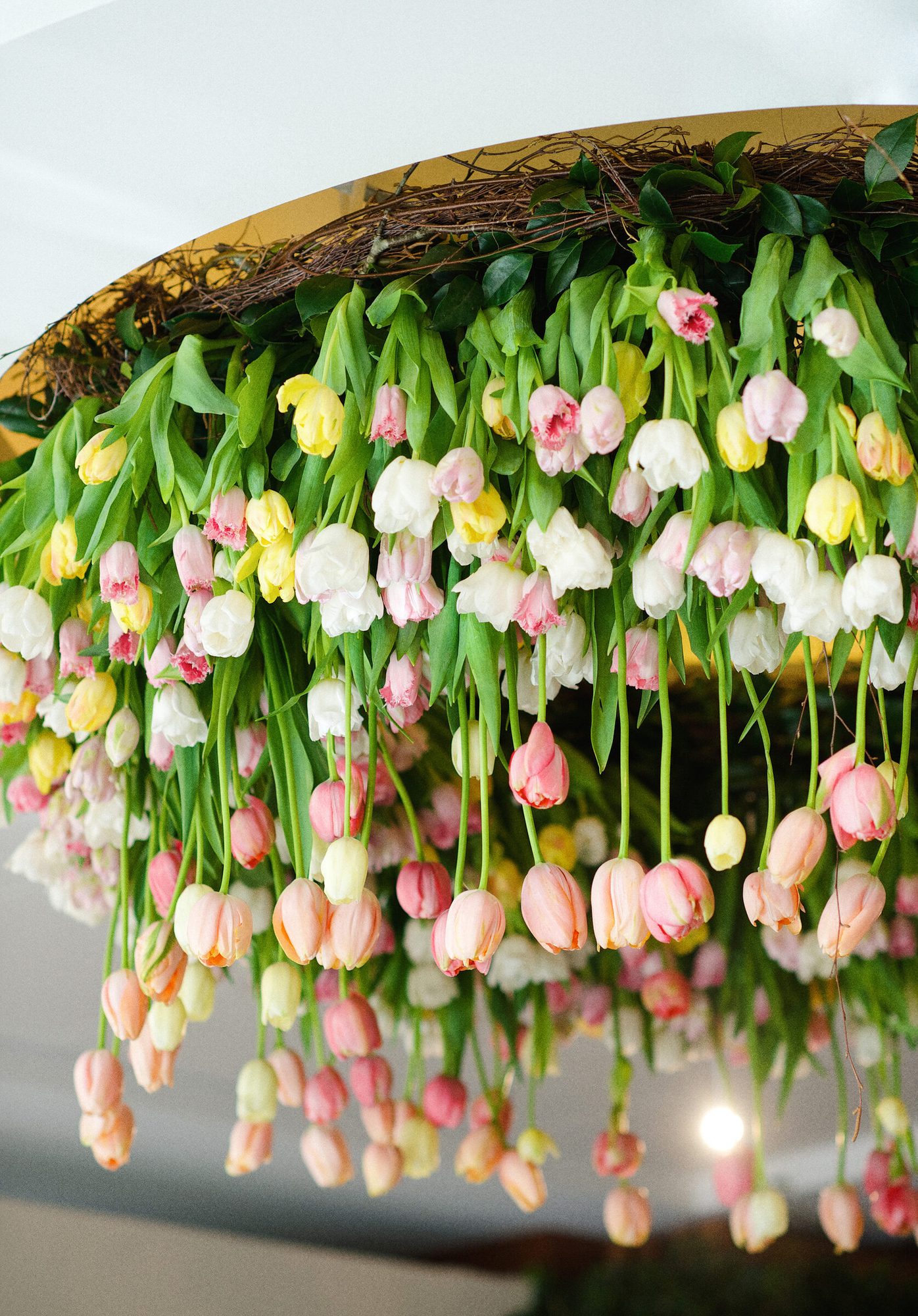 Immersive red and pink floral event design